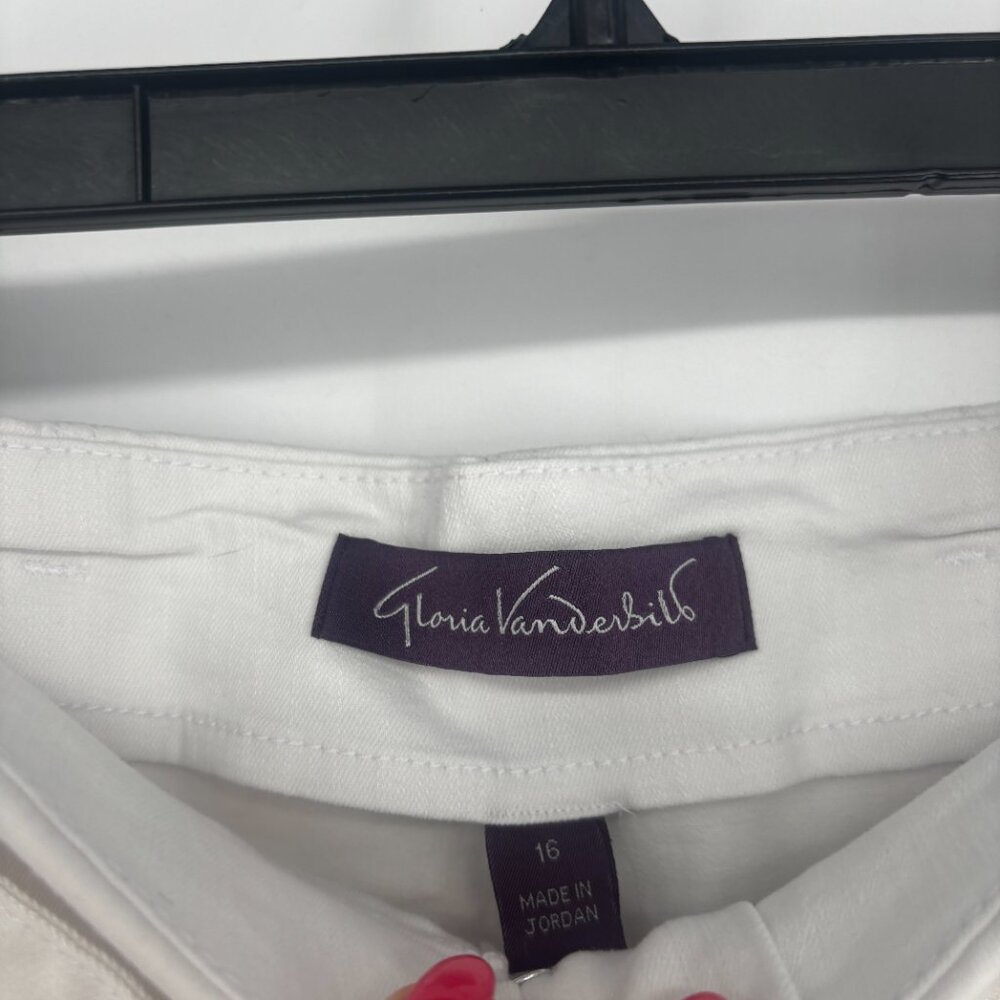 Gloria Vanderbilt Women's Belted Crop Wide Leg Jeans Vintage White Size 16 NWT - Picture 4 of 6